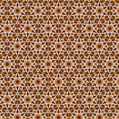 Summer autumn abstract geometric pattern of floral and geometric shapes in natural white, beige, light and dark brown