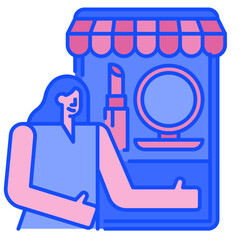 beauty shop blue line icon