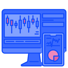 trading blue line icon