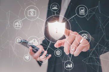 Finger scanning allows access to security and identification of big Data businesses, digital Change Management, Internet of Things, Bigdata, New Technologies
