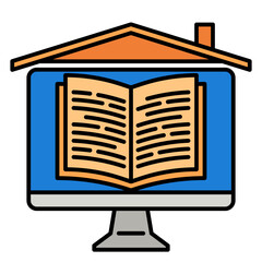 homeschooling line icon