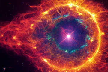 Fototapeta premium artistic view of Supernova , powerful and luminous explosion of a star, digital art, illustration