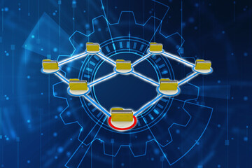 3d illustration of Data sharing concept