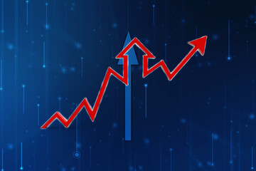 3d rendering business graph and documents. Stock market chart. Business graph background, Financial Background