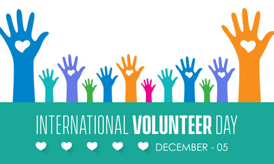 Vector illustration design concept of International Volunteer Day observed on December 5 - Powered by Adobe