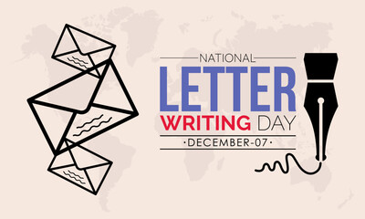 Vector illustration design concept of National Letter Writing Day observed on December 7