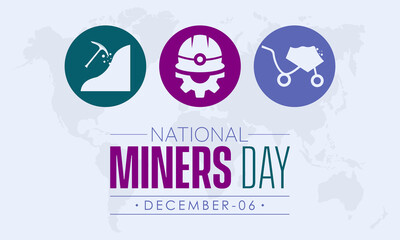 Vector illustration design concept of National Miners Day observed on December 6
