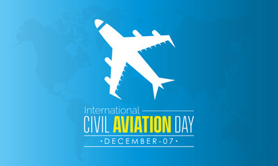 Vector illustration design concept of International Civil Aviation Day observed on December 7