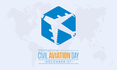 Vector illustration design concept of International Civil Aviation Day observed on December 7