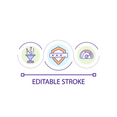 Reliable password loop concept icon. Strong login data. Digital security. Prevent hacking abstract idea thin line illustration. Isolated outline drawing. Editable stroke. Arial font used