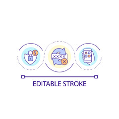 Fototapeta premium Hacked password loop concept icon. Compromised login data. Crack personal account. Cybersecurity abstract idea thin line illustration. Isolated outline drawing. Editable stroke. Arial font used