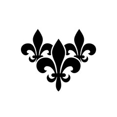 Fleur de lis heraldic icon on white background - obrazy, fototapety, plakaty