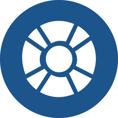 Fototapeta premium Rubber ring icon in blue circle.