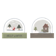 glass balls with snow