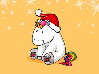 Weihnachts Comic Einhorn