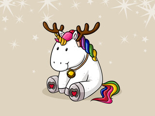 Weihnachts Comic Einhorn