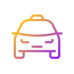 Taxi cab pixel perfect gradient linear ui icon. Order transport online. Digital service for passengers. Line color user interface symbol. Modern style pictogram. Vector isolated outline illustration