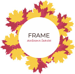 Vector autumn frame. Design for invitation, envelope, card. Vector drawing.