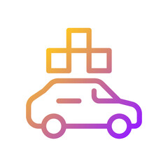 Taxi with checker pixel perfect gradient linear ui icon. Passenger vehicle order. Transportation service. Line color user interface symbol. Modern style pictogram. Vector isolated outline illustration
