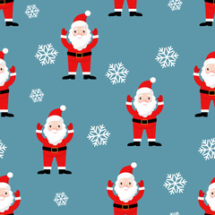 simple vector illustration Christmas Santa Claus pattern