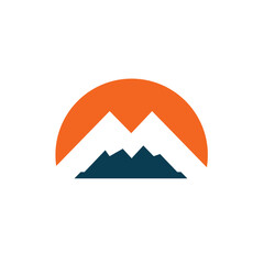 Fototapeta na wymiar m letter mountain icon vector illustration concept design
