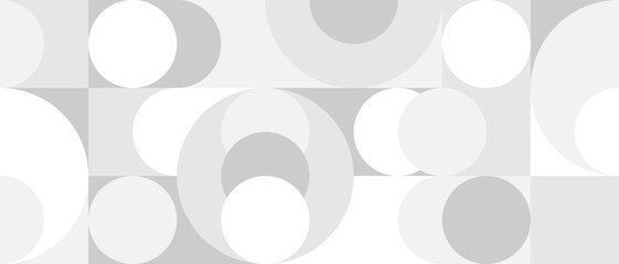 Seamless trendy white background for textiles or covers. Mosaic with gray texture of geometric shapes, template for web intro.