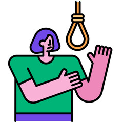 Fototapeta premium suicide line icon