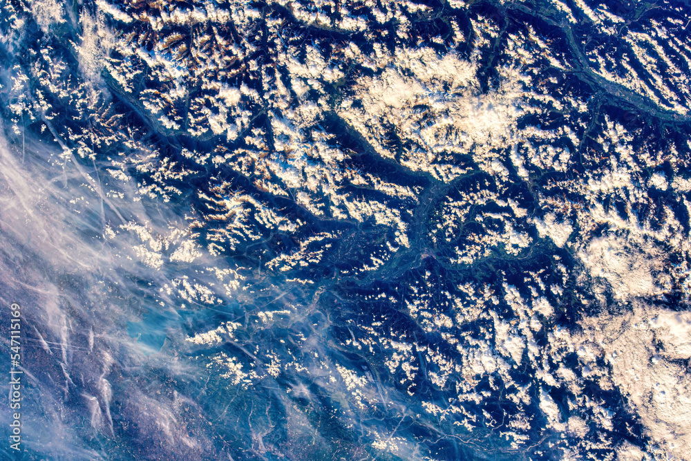 Wall mural design element from a usa land feature. digital enhancement. elements by nasa