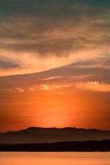Sunset over the dam
