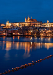 night, city, prague, architecture, castle, bridge, river, church, travel, europe, panorama, cityscape, building, view, cathedral, town, landmark, skyline, tourism, sunset, landscape, tower, sky, czech