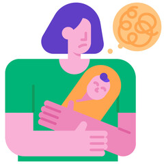 postnatal depression flat icon