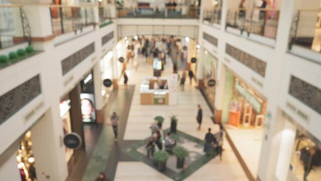 Blurred Shopping Mall Enter, a Lot of People in Blur Supermarket, Defocused Market Doors, Crowd in Shopping Centre, Blurry Grocery, Busy Hyper Market, Warehouse