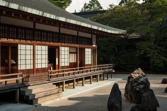 Kongobu-ji Buddhist temple garden in Koyasan