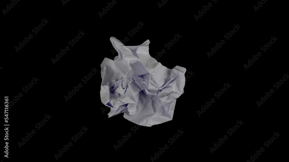 Poster Crumpled paper stop motion for copy space. Paper animation for video effect overlay