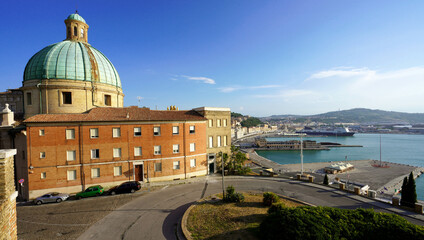 Cityscape and port of Ancona, Marche, Italy