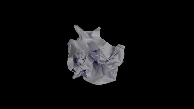 Crumpled paper stop motion for copy space. Paper animation for video effect overlay