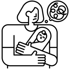 postnatal depression line icon