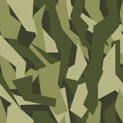 Camouflage texture seamless pattern from rectangular shapes. Abstract modern military camouflage background for fabric and textile print