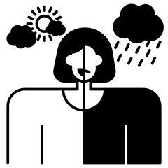 bipolar disorder solid icon