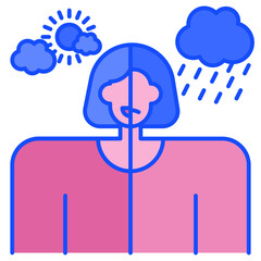 bipolar disorder blue line icon