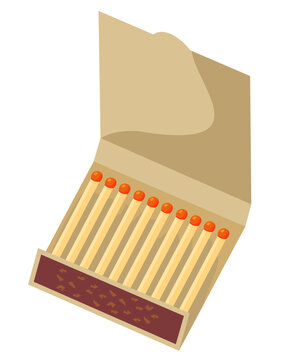 Book Of Matches. Top View Closed Opened Blank. Blank Matchbooks. Realistic vector illustration