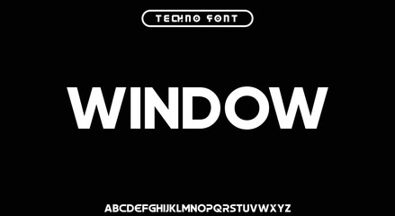 WINDOW, a modern minimalist clean alphabet font. lowercase bold typography vector illustration design