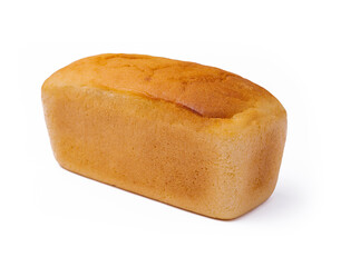 Loaf of bread on white background