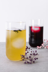 Refreshing orange and cherry summer drinks