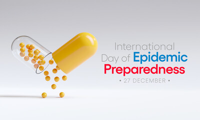 International day of Epidemic Preparedness is observed every year on December 27, to support efforts to build strong emergency and epidemic preparedness systems. 3D Rendering