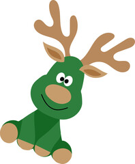 Cute green reindeer doodle
