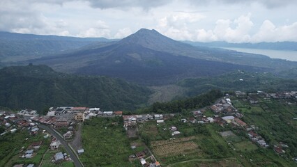 Fototapeta na wymiar Bali, Indonesia - November 12, 2022: The Mount Batur Volcano