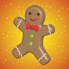 Gingerbread Wallpaper illustration. Christmas Image or background