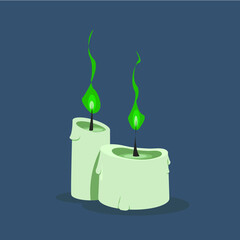Ghost candles with green flame