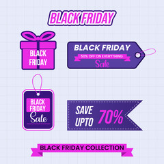Black friday big sale offer elements collection design template